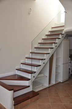 there is a set of stairs in the house