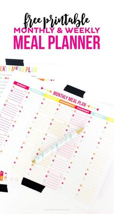 the free printable meal planner is on top of a table