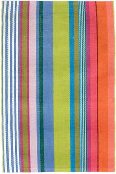 multicolored striped rug on white background