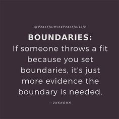 an image with the words boundariess if someone throws at it because you set boundariess, it's just more evidence the boundary is needed