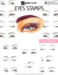 Procreate Eyes Stamp Brush Sets - Antara's Diary Procreate Eyes, Brow Extensions, Procreate Brushes Free, Procreate Art, Brush Sets, Eyelash Brush, Free Brush