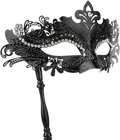 Masquerade Mask With Stick, Maskerade Mask, Masquerade Mask Template, Masquerade Ball Ideas, Masquerade Birthday Party, Mascarade Party, Sixteen Birthday Party Ideas, Black Masquerade Mask