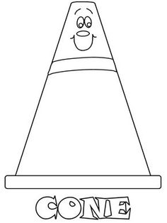 a cone with the word cone on it, and an image of a smiling face