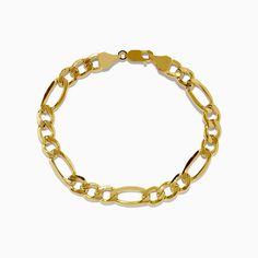 Men's 14K Yellow Gold Figaro Chain Link Bracelet 9" Classic Gold Plated Figaro Chain Bracelet, Luxury Yellow Gold Figaro Chain Bracelet, Yellow Gold Plated Figaro Chain Bracelet, 14k Gold Cuban Link Bracelet With Figaro Chain, 14k Gold Figaro Chain Link Bracelets, 14k Gold Figaro Link Bracelets, 14k Gold Figaro Link Bracelet, 14k Gold Polished Finish Cuban Link Bracelet, Luxury 14k Gold Bracelet With Figaro Chain