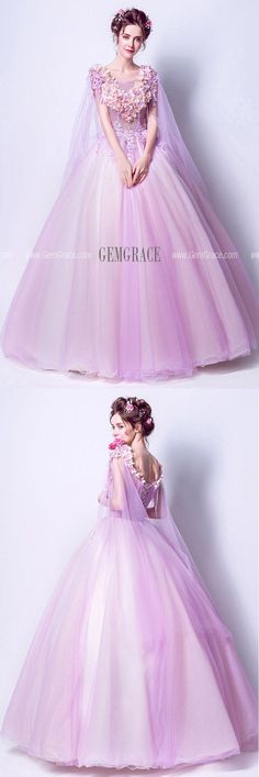 Lilac Ball Gown, Simple Quinceanera Dresses, Purple Prom Dresses, Cheap Quinceanera Dresses, Ball Gown Prom Dress, Purple Prom, For Wedding Dresses, Dresses Purple, Tulle Sleeves