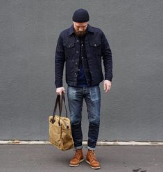 Boots Outfit Men, Tote Bag With Zipper, Black Men Fashion Swag, Stylish Men Casual, Mens Fashion Rugged