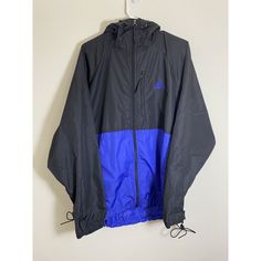 Introducing A Vintage 90s Nike Acg Pullover Anorack Hooded Windbreaker Jacket In Size L. This Jacket Is A Classic Piece With A Blue And Black Color Scheme And Solid Pattern That Will Add A Touch Of Nostalgia To Any Outfit. It Features A Hood, Zipper Accents, And Is Made Of Durable Nylon Fabric. The Jacket Has Been Well-Maintained And Is Perfect For Fall And Spring Seasons. The Lining Material Is Polyester Which Adds To The Comfort Of The Jacket. The Jacket Is Machine Washable, Ensuring Easy Main Blue Black Color, 90s Nike, Nike Acg, Nylon Fabric, Men's Coats And Jackets, Blue And Black, Solid Pattern, Windbreaker Jacket, Color Scheme