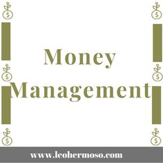 the words money management are in green and white letters with an image of a plant