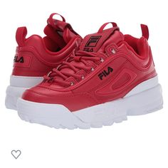 Questions? Leave A Comment Below! Trendy Red Synthetic Sneakers, Red Synthetic Sneakers, Red Fila Shoes, Fila Shoes, Shopping Stores, Comfortable Sneakers, Spring Shoes, Shopping Store, Sketchers Sneakers