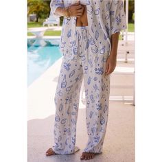 Super Unique Print, Casual Loungewear Beachwear Flowy Lightweight Pants Elastic Waistband For Comfortable Fit Size Medium New With Tags Retails $119 Lightweight Pants, M Pants, Unique Print, Pant Jumpsuit, Blue White, Comfort Fit, Lounge Wear, Pants For Women, Blue And White