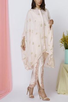 Shop for Ariyana Couture Peach Crepe Embroidered Kaftan, Pant Set for Women Online at Aza Fashions Peach Crepes, Kaftan Pattern, Embroidery Pants, Embroidered Kaftan, Romantic Wedding Hair, Kaftan Style, Dhoti Pants, Draped Skirt, Couture Designers