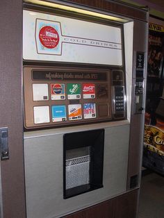 a vending machine that is on display in a store