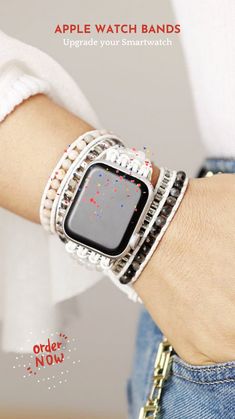 Apple Watch Bracelet For Women. Our Apple Watch Bands are great fashion accessories. If you are searching for inspiration and want to spice your outfit, then our fashionable apple watch band is for you. We offer more than 50 styles for all apple watches, faces, and series. Compatible with Apple Watch face 38, 39, 40, 41, 42, 43, 44, 45 mm and Suitable for Apple Watch Serie 4, 5, 6, 7, SE. Moon Dance Charms Offers feminine Apple Watch Bracelets. Visit our website to see all apple watch straps> Trendy Silver Beaded Watch Band, Trendy Adjustable Beaded Apple Watch Band, Trendy Beaded Apple Watch Band As Fashion Accessory, Trendy Beaded Apple Watch Band, Apple Watch Bracelet, Watch Bracelets, New Fashion Style, Apple Watch Face, Apple Watch Bracelets