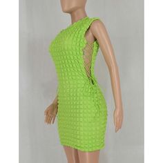 Fluorescent Green Side Lace-up Sleeveless Bodycon Dress Green Sleeveless Dress For Summer Night Out, Sleeveless Bodycon Dress For Spring Clubbing, Sleeveless Bodycon Dress For Club In Spring, Green Sleeveless Summer Dress For Night Out, Sleeveless Spring Bodycon Dress For Club, Green Backless Sleeveless Dress For Spring, Green Sleeveless Party Mini Dress, Green Sleeveless Mini Dress For Party, Green Sleeveless Backless Dress For Spring