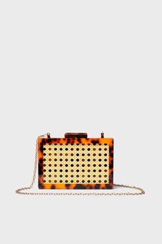 Tortoise Cane Acrylic Clutch | Rae of Light Chic Portable Evening Bag As Gift, Chic Portable Evening Bag For Gift, Chic Compact Evening Bag For Gift, Chic Evening Bag For Gift, Chic Portable Clutch Gift, Chic Portable Clutch For Gift, Chic Clutch As Gift, Brown Handheld Clutch As Gift, Chic Brown Rectangular Case Clutch