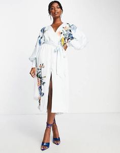 ASOS EDITION large scale floral and leaf embroidered midi dress in cream | ASOS Feminine Floral Embroidered Midi Dress, Feminine Midi Dress With Floral Embroidery, Spring Midi Dress With Floral Embroidery, Spring Floral Embroidered Midi Dress, Floral Embroidered Midi Dress For Spring, Elegant Embroidered Midi Dress For Spring, Spring Embroidered Knee-length Midi Dress, White Midi Dress For Spring, Chic Floral Embroidery Midi Dress For Brunch