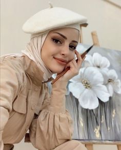 Outfit With Beret, Hijab Topi, Hijab Trends