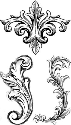 three different designs in black and white