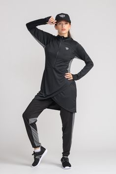 Modest Sportswear Tops | Pants | Sports Hijab | Buy Modest Islamic Activewear - Dignitii - Dignitii Activewear Inc Modest Workout Clothes, Loose Leggings, Modest Workout, Modest Activewear, Sports Hijab, Exercise Clothes, Under The Skirt, Workout Outfits, Hooded Top