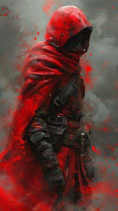 a painting of a man dressed as darth vader with red paint splattered on his face