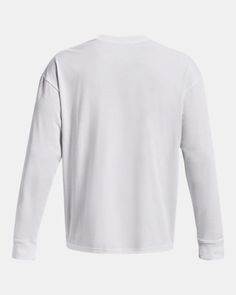 Heavyweight, soft cotton-blend fabric provides all-day comfort|Ribbed collar & cuffs Cold Weather Gear, Plus Size Hoodies, Under Armour Men, Athletic Pants, Short Sleeve Cropped Top, Pant Shirt, Collar And Cuff, T-shirt Polos, White Long Sleeve