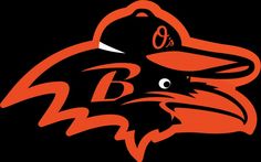 the baltimore orioles logo is shown on a black and orange baseball cap with an osu bird's head