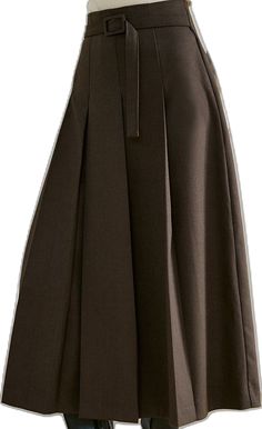 Formal Pleated A-line Bottoms, Asymmetrical Pleated Maxi Skirt For Work, Asymmetrical Workwear Maxi Skirt With Pleats, Workwear Asymmetrical Maxi Skirt With Pleats, Fall Flared Skirt With Belt Loops, Solid Pleated Asymmetrical Skirt, Belted Flared Pleated Skirt, Belted Pleated Skirt For Work, Belted Flared Pleated Skirt For Workwear