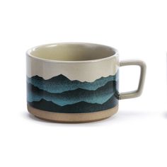 Love that Mountain Air Soup Mug Forest Mist, Rustic Dinnerware, Cup Of Soup, Black Forest Decor, Mountain Lakes, Black Lantern, Green Mugs, Grey Ombre, Insulated Coffee Mugs