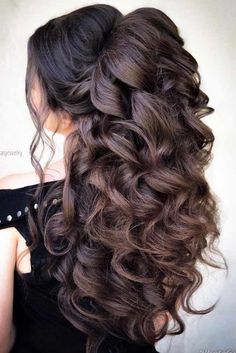 Hairstyles Quinceanera, Hair Quinceanera, Voluminous Hairstyles, Hairstyles Brown, Easy Party Hairstyles, Down Hairstyles For Long Hair, Long Face Hairstyles