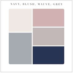 the navy, blush, and grey color scheme