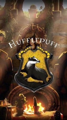 an image of a hog potter logo with fire in the background