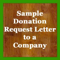 a wooden sign that says sample donation request letter to a company on the front cover