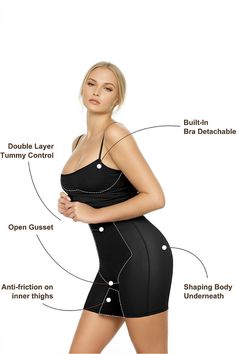 Introducing our 2-in-1 Shapewear Dress, available in black and camel, and sizes ranging from small to XXXL. This innovative design features an interior shapewear portion with double layer tummy control, a detachable built-in bra, and anti-friction inner thighs for ultimate comfort. The open gusset ensures convenience, while the shaping body underneath offers a smooth, sculpted silhouette. The outer dress portion provides a stylish, seamless look that can be worn alone or layered. Perfect for any Compressive Shapewear With Built-in Bra, Compressive Full Coverage Shapewear For Workout, Compression Shapewear With Built-in Bra Sleeveless, Compression Shapewear With Built-in Bra, High Stretch Underbust Shapewear With Built-in Bra, Compression Sleeveless Shapewear With Built-in Bra, High Stretch Shapewear With Built-in Bra, Full Coverage Shaping Shapewear For Workout, Black Compressive Smoothing Shapewear