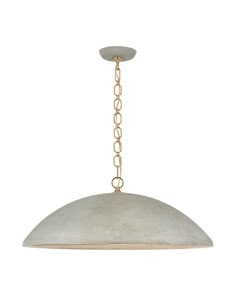 a large pendant light with chain hanging from it's center, on an isolated white background