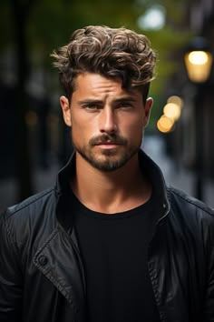 Effortlessly blend sophistication with laid-back charm with the Wavy Caesar Taper Fade. This medium-length haircut combines the timeless appeal of a Caesar cut with wavy locks, creating a look that is both refined and casually stylish. Ideal for those who appreciate versatility in their hairstyles. Caesar Cut Men, Mens Hairstyles Curly, Hair Challenge, Beard Styles Short, Medium Haircuts, Undercut Pompadour, Wavy Hair Men