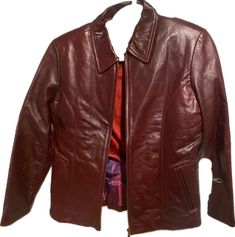 Deep Red, Fur Jacket, Genuine Leather, Zipper, Jackets & Coats, Leather Jacket, Red, Women Shopping, Leather