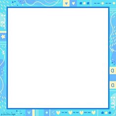 a blue frame with hearts and stars on it