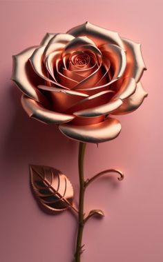 a rose is shown on a pink background