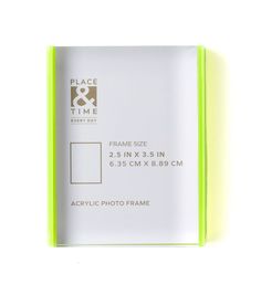 a white and green photo album with the words frame size 25 in x 3 in