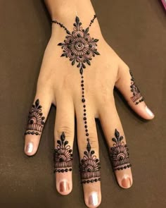 a henna tattoo is shown on someone's hand