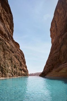 the water is clear and blue in this canyon