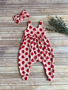 Strawberry Birthday Romper, Pink With Red Strawberries, One Piece Jumpsuit, Very Berry Birthday, Baby Shower Gift, Strawberry Jumper - Etsy Berry First Birthday Outfit, Berry Sweet Party, Strawberry Romper, Berry Birthday, Strawberry Outfit, Berry 1st Birthday, Birthday Romper, Berry First Birthday, Strawberry Birthday