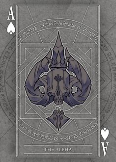 the alphinia tarot card with an image of a demon head on it