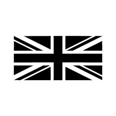 the united kingdom flag is shown in black and white