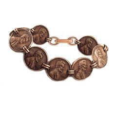 a coin bracelet is shown on a white background with an image of the roman emperor