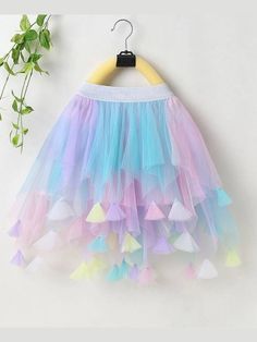 Mia Belle Girls Layered Tutu Skirt | Girls Birthday Outfits Layered Tutu Skirt, Rainbow Tutu, Lined Skirt, Resort Style, Tutu Skirt, Pastel Rainbow, Birthday Dresses, Little Princess