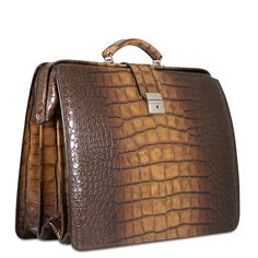 Now available on our store: Croco Classic Lea... Check it out here! http://www.jackgeorges.com/products/croco-classic-leather-briefbag-k505?utm_campaign=social_autopilot&utm_source=pin&utm_medium=pin Lawyer Bag, Polished Nickel Hardware, American Alligator, Luxury Leather Bag, Folder Organization, Key Lock, Nickel Hardware, Mcm Logo, Leather Briefcase