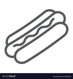 hot dog line icon on white background