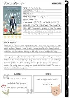 the book review page for a man called love