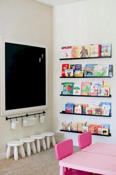 the children's room is clean and ready to be used as a playroom